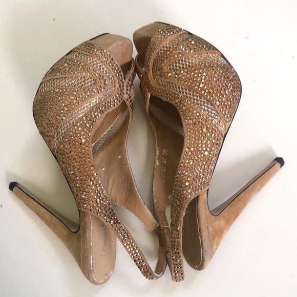 Cesare Paciotti Women's brown/rhinestone shoes - Picture 3 of 11